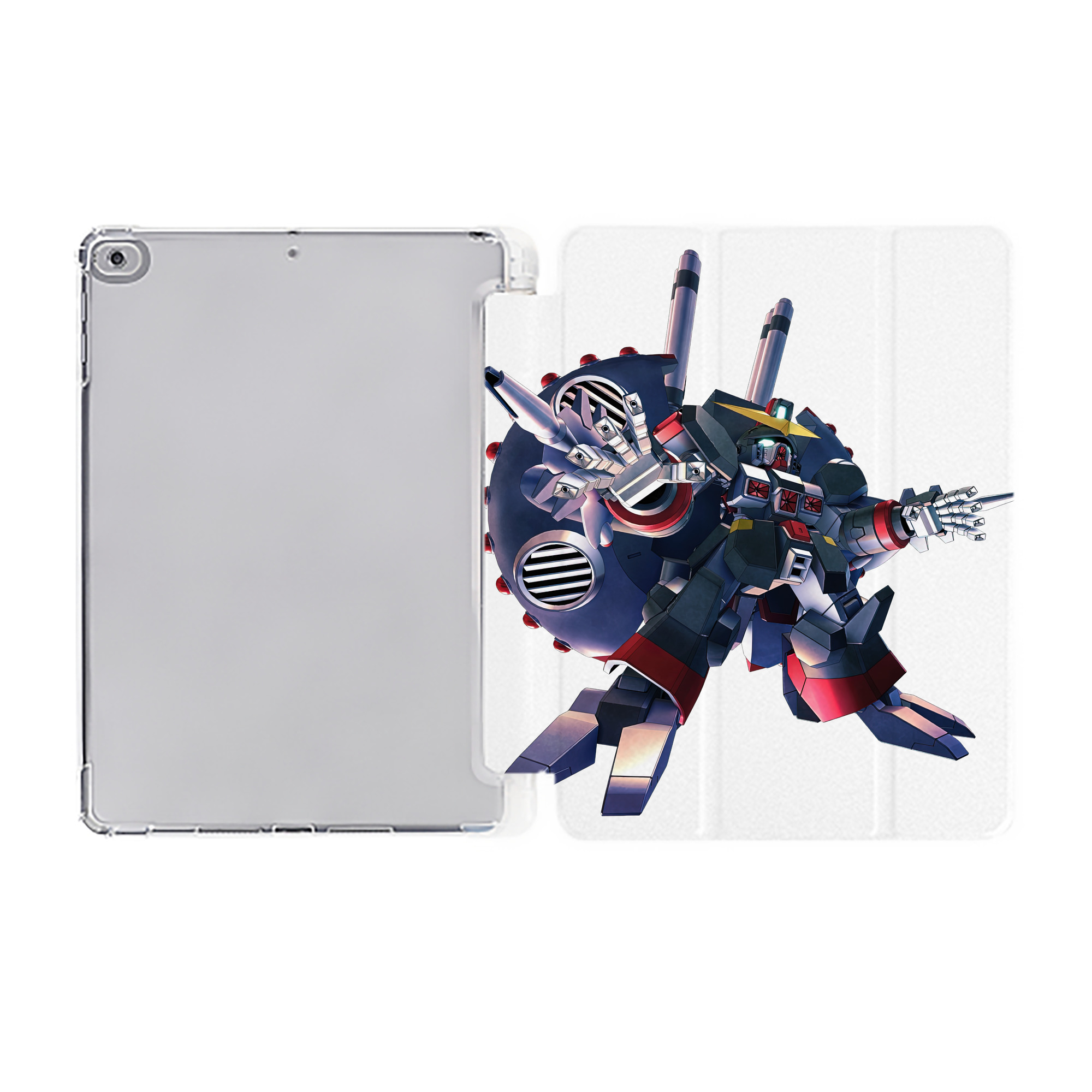 （画像用） 機動戦士ガンダム Mobile Suit Gundam IPad ケース ペン収納付き 三つ折りスタンド PUレザー×シリコン 対応機種9.5/10.5/10.9インチ